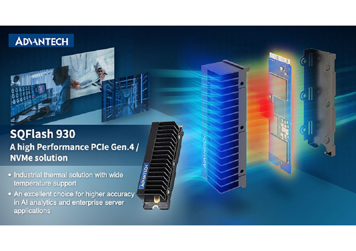 Foto Las soluciones SSD NVMe de alta resistencia de 4.ª generación de Advantech, SQFlash 930 y ER-1, ofrecen eficiencia térmica a las aplicaciones HPEC.